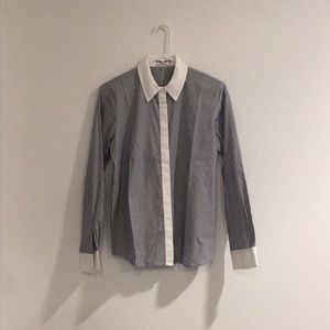 Frame Denim blue white stripe shirt Small